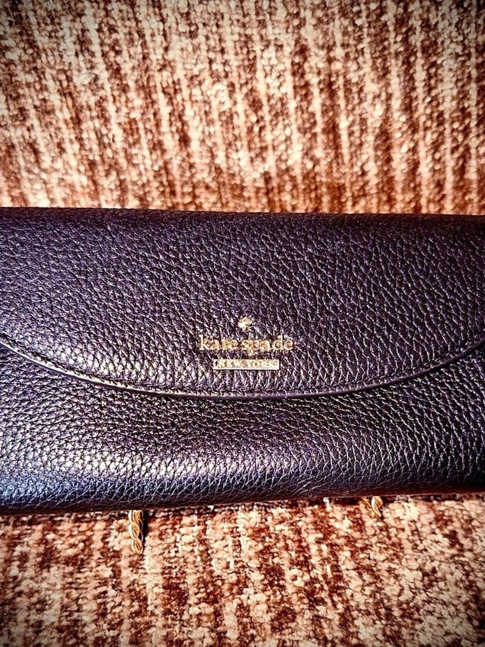 Kate Spade Black Leather-Texture Wallet Like New